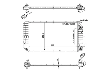 Радіатор двигуна CHEVROLET ALERO, BERETTA, CORSICA 2.2-3.4 09.91-09.04 NRF 56007