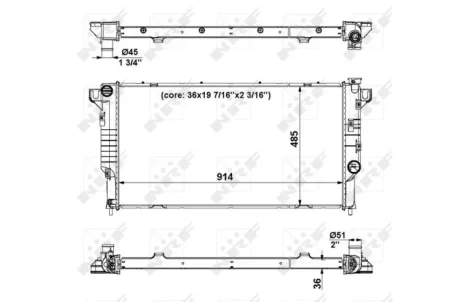 Радіатор, система охолодження двигуна EASY FIT NRF 56024