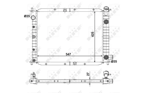 Радіатор двигуна FORD USA ESCORT, NISSAN PATHFINDER II 1.9-3.5 04.90-12.04 NRF 56028