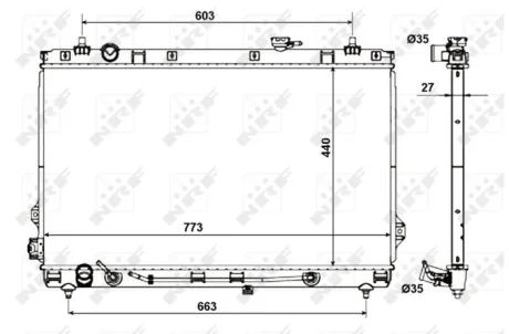 Радіатор, система охолодження двигуна EASY FIT NRF 56056