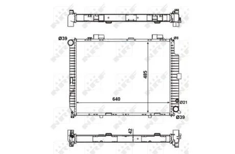 Радіатор двигуна (мкпп) MERCEDES E T-MODEL (S210), E (W210) 2.2D/3.0D 06.95-07.99 NRF 56140