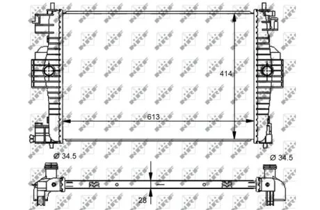 Радіатор двигуна DS DS 4, DS 5, CITROEN DS4, DS5, PEUGEOT 308, 308 I, RCZ 1.6 06.10-12.18 NRF 59139