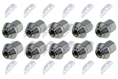 КОМПЛЕКТ ГАЙОК КОЛЕСА | FORD FIESTA IV/V/VI, FUSION, FOCUS II/III, C-MAX I/II, MONDEO I/II/III/IV, VOLVO C30, S40 II, V40, V50 /10 PCS/ NTY KSPFR000
