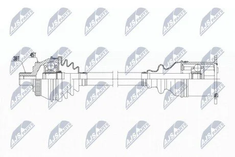 ПІВВІСЬ | AUDI A4 QUATTRO 00-06 /ATM,ПЕРЕД,ПРАВ/ NTY NPWAU017
