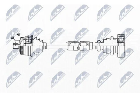 ПІВВІСЬ | AUDI A4 B5 1.8,1.8T 94-, VW PASSAT B5 1.8,1.8T,2.0 96-, SKODA SUPERB I 2.0 02- /ЛІВ,MTM/ NTY NPWAU040