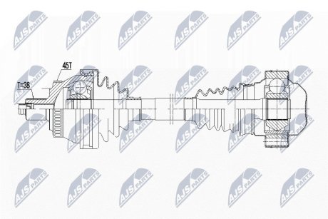 ПІВВІСЬ | AUDI A4 B6/B7 3.0 QUATTRO,3.2 QUATTRO 00- /ПЕРЕД,ЛІВ/ NTY NPWAU046