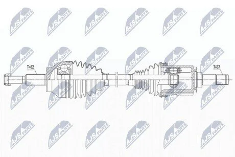 ПІВВІСЬ | JEEP GRAND CHEROKEE 3.0CRD,3.6,5.7 10-17, DODGE DURANGO 3.6,5.7 10- /ЛІВ,ПЕРЕД/ NTY NPWCH032