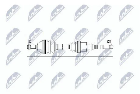 ПІВВІСЬ | CITROEN BERLINGO 1.1,1.4 96-, XSARA 1.4,1.6 97-05, PEUGEOT PARTNER 1.1,1.4 96- /ПРАВ/ NTY NPWCT019