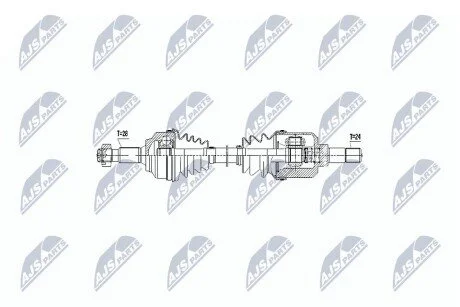 ПІВВІСЬ | CITROEN C5 III 1.6HDI 110KM, 1.8I/2.0I 16V 08-, PEUGEOT 407 1.6HDI 110KM, 1.8I/2.0I 16V 04- /ЛІВ, SKRZYNIA MTM 5B, TYP BE/ NTY NPWCT051