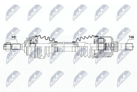 ПІВВІСЬ | CITROEN C-ELYSEE 1.6HDI 92KM 12-, PEUGEOT 301 1.6HDI 92KM 12- /ЛІВ/ NTY NPWCT055