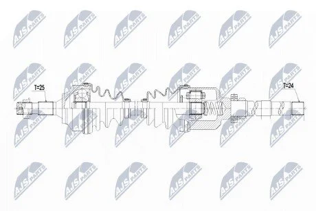 ПІВВІСЬ | CITROEN C5 1.8,2.0,2.0HDI 01-04, C5 II 1.6HDI,1.8,2.0 04-08, PEUGEOT 207 1.6HDI 06- /ПРАВ/ NTY NPWCT063