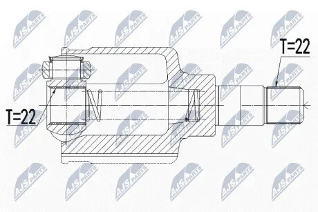 ШАРНІР РІВНИХ КУТОВИХ ШВИДКОСТЕЙ | CITROEN NEMO 1.4HDI 09-, PEUGEOT BIPPER 1.4 HDI 09- /ЛІВ/ NTY NPWCT070