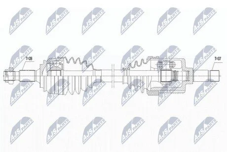ПІВВІСЬ | CITROEN JUMPY 2.0HDI 122KM/150KM 16-, SPACETOURER 2.0HDI 150KM 16-, PEUGEOT EXPERT 2.0HDI 122KM/150KM 16-, TRAVELLER 2.0HDI 150KM 160 /ЛІВ,MTM/ NTY NPWCT131 (фото 1)