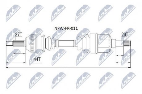 Піввісь NTY NPWFR011