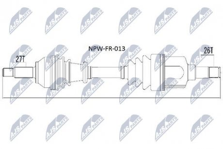 Піввісь NTY NPWFR013 (фото 1)