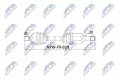 Піввісь NTY NPWFR018