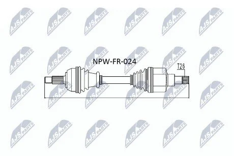 ПІВВІСЬ | FORD FOCUS I 1.8DI/TDI/TDDI, 2.0 98-04 /ЛІВ/ NTY NPWFR024