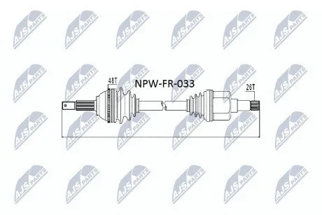 Піввісь NTY NPWFR033