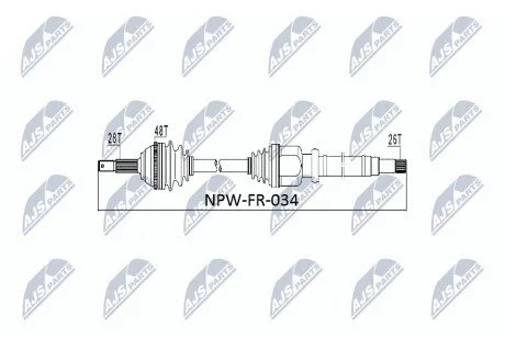 Піввісь NTY NPWFR034