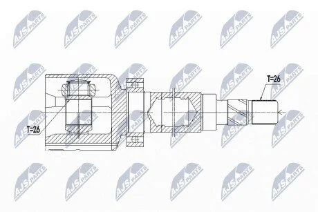 ШАРНІР РІВНИХ КУТОВИХ ШВИДКОСТЕЙ | FORD FOCUS II 2.5ST 05-12, VOLVO S40II/V50 2.4I/T5, C30 D3/D4/T5, C70II 2.4I/T5 /ПРАВ,MTM/ NTY NPWFR083