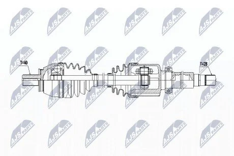 Піввісь NTY NPWFR086