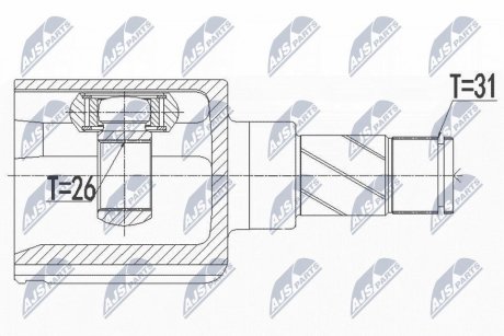 ШАРНІР РІВНИХ КУТОВИХ ШВИДКОСТЕЙ | FORD ENG.2.2TDCI MONDEO IV 08-, S-MAX/GALAXY 08- /ЛІВ/ NTY NPWFR091 (фото 1)