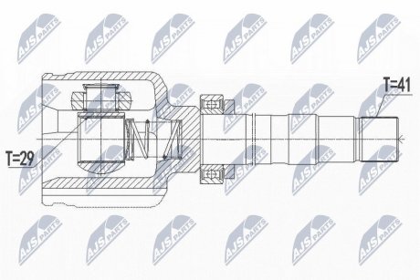 ШАРНІР РІВНИХ КУТОВИХ ШВИДКОСТЕЙ | FIAT DUCATO 2.3D MULTIJET 11-, CITROEN JUMPER 2.2HDI 11-, PEUGEOT BOXER 2.2HDI 11- /ПРАВ/ NTY NPWFT040