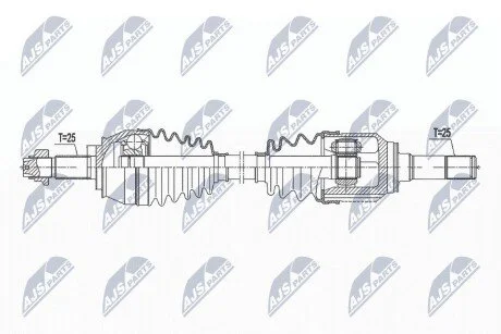 ПІВВІСЬ | FIAT BRAVO II 1.4T-JET 120/150KM 07-, LANCIA DELTA 1.4T 120/150KM 08- /ЛІВ,MTM/ NTY NPWFT049 (фото 1)