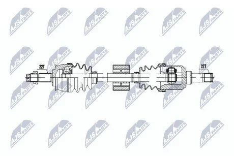 ПІВВІСЬ | FIAT PANDA 1.1,1.2 03- /ПРАВ/ NTY NPWFT071