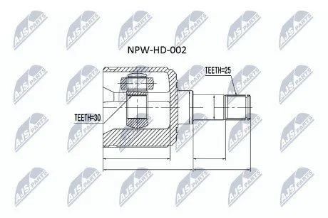 ШРУС внутренний левый Honda Civic NTY NPWHD002