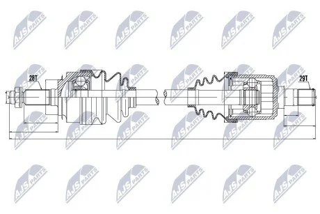 Полуось левая Honda CR-V 01-07 NTY NPWHD041 (фото 1)