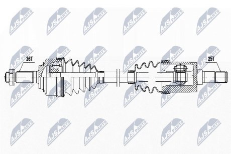 ПІВВІСЬ | HONDA JAZZ 1.2,1.3,1.4 08-, CITY 1.4 08- /ЛІВ/ NTY NPWHD087