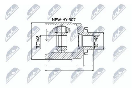 Шрус внутр. правий 35x42x28 santa fe-2 NTY NPWHY507