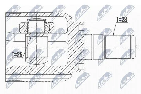 ШРУС внутренний правый Tucson,Sportage, IX35 NTY NPWHY536