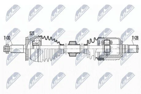 Фото 1 - піввісь | hyundai santa fe iii 2.4 4wd 12-, kia sorento 2.4 2wd/4wd 12- /перед,лів,atm/ NTY NPWHY583 ПІВВІСЬ | HYUNDAI SANTA FE III 2.4 4WD 12-, KIA SORENTO 2.4 2WD/4WD 12- /ПЕРЕД,ЛІВ,ATM/ NTY NPWHY583 (фото 1)