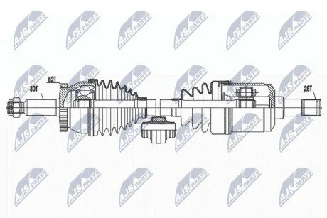 ПІВВІСЬ | HYUNDAI SANTA FE II 2.2CRDI,2.7 06-12, KIA SORENTO 2.2CRDI 09-12 /ПЕРЕД,ЛІВ,ATM/ NTY NPWHY597