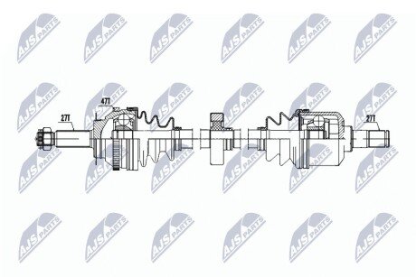 ПІВВІСЬ | HYUNDAI TRAJET 2.0,2.0CRDI 00-, SONATA EF 2.0,2.4 98- /ПРАВ,MTM/ NTY NPWHY607