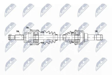 ПІВВІСЬ | JAGUAR X-TYPE X400 2.2D,2.1 V6,2.5 V6,3.0 V6 02-09 /ЗАД,ПРАВ,MTM,ATM/ NTY NPWJG006