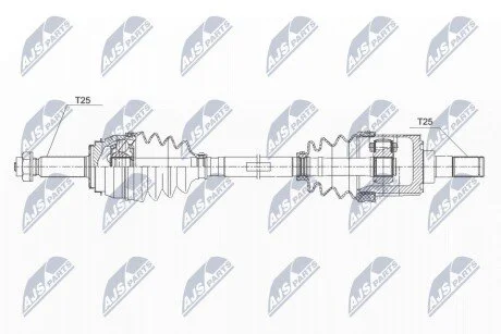 ПІВВІСЬ | KIA RIO III 1.4,1.6 11-, HYUNDAI ACCENT IV 1.4,1.6 10- /ЛІВ/ NTY NPWKA356