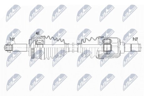Приводний вал передній правий NTY NPWKA366