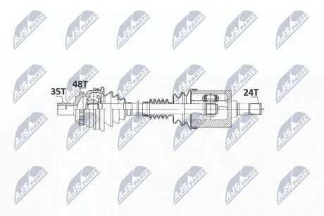 ПІВВІСЬ | MERCEDES E KLASA 4MATIC W210/S210 07.99-03 /ПРАВ, ПЕРЕД/ NTY NPWME023
