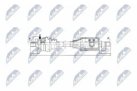ПІВВІСЬ | MERCEDES E KLASA W211/S211 4MATIC 03-10 /ПРАВ, ПЕРЕД/ NTY NPWME027