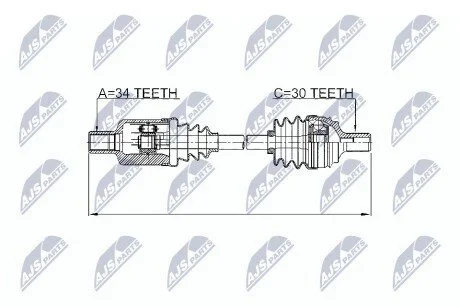 ПІВВІСЬ | MERCEDES 4MATIC E KLASA W212/S212 08-13, S KLASA W221 04-13, CL 216 05-13, CLS 218 10- /ЛІВ, ПЕРЕД/ NTY NPWME035