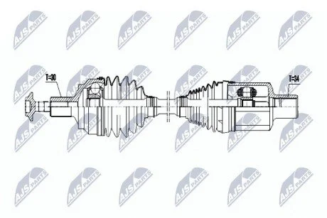 ПІВВІСЬ | MERCEDES C280 C300 C320 C350 W204 3.0/3.2/3.5 08-, E350/E400 12- /ATM,ПЕРЕД,ЛІВ,OSЈONA PRZEGUBU CR/ NTY NPWME060