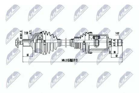 ПІВВІСЬ | MERCEDES E W212/S212 4MATIC 09- /ATM,ПЕРЕД,ПРАВ/ NTY NPWME071