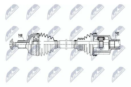 ПІВВІСЬ | MERCEDES S W222/C217/A217 13- /ATM,ПЕРЕД,ЛІВ/ NTY NPWME075
