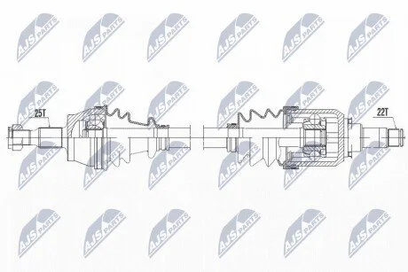 ПІВВІСЬ | MERCEDES A W169 A150,A160CDI,A170,A180,A200 04-12, B W245 B150,B170,B180,B200 05-11 /ЛІВ,MTM/ NTY NPWME106 (фото 1)