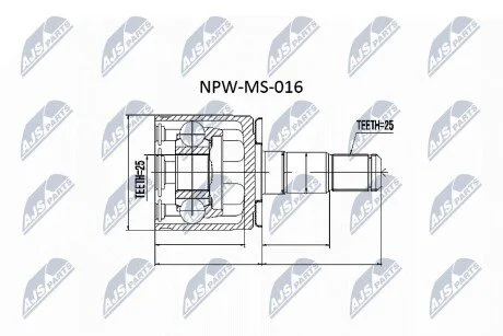 ШРУС внутренний левый(25/32mm/25) Pajero, L200 old NTY NPWMS016