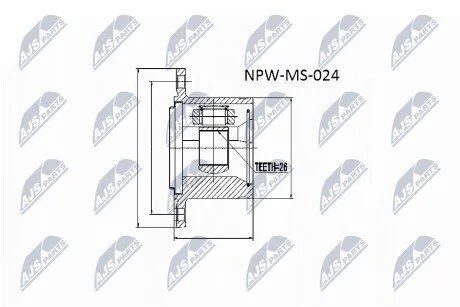 ШРУС внутренний правый Pajero, Pajero Sport, L200, Delica NTY NPWMS024