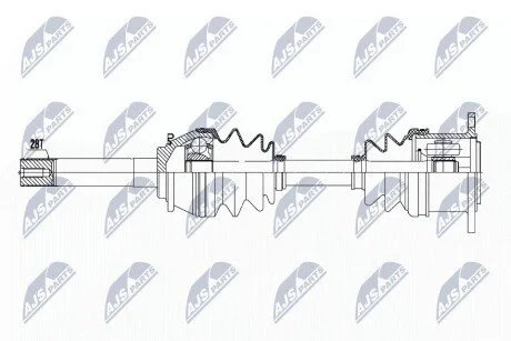 Полуось передняя правая Pajero, L200 (96-2007) NTY NPWMS051